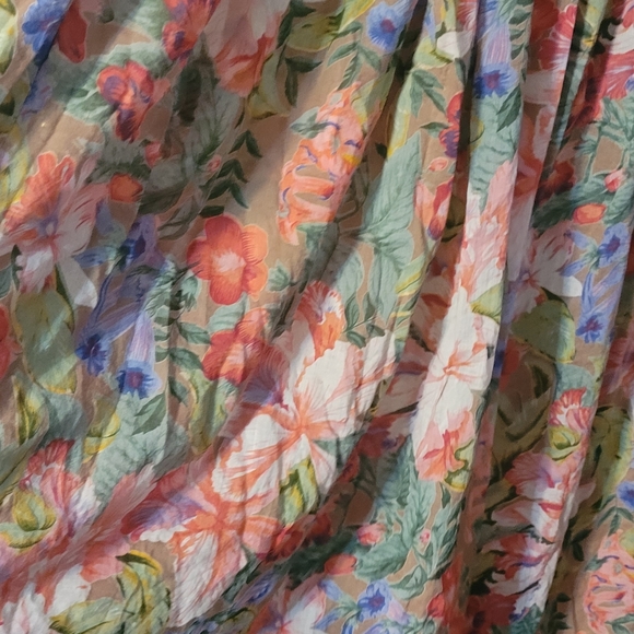 Red Camel Y2K Rayon Skirt Women's Floral L 80s it has a boo boo on the band. - Picture 2 of 7